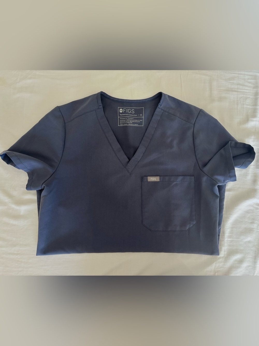 FIGS Catarina Space Navy V-Neck Scrub Top